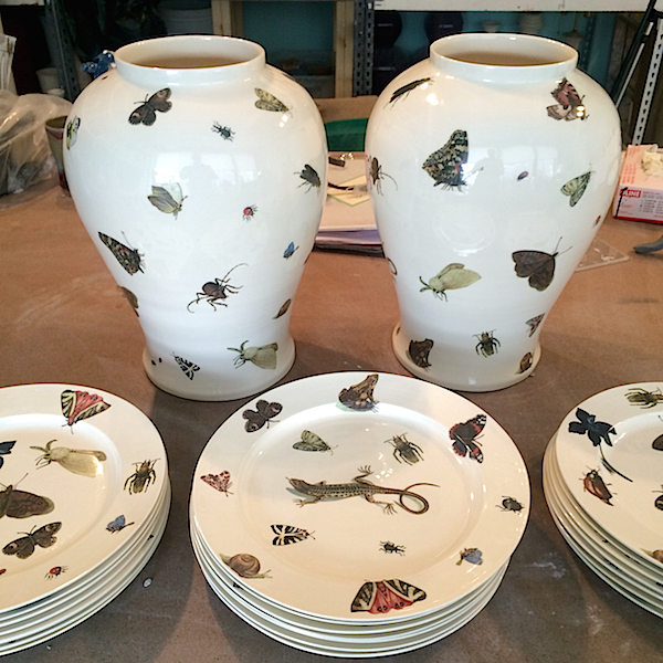 Christopher Spitzmiller ceramics for his Lenox Hill Garden of Eden gala table