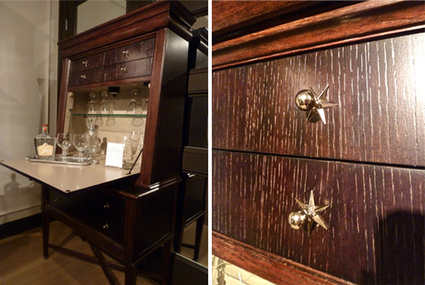 Drexel Heritage hardware on the Sazerac bar/secretary