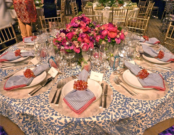 Kim Seybert napkins for the Lenox Hill Neighborhood House gala