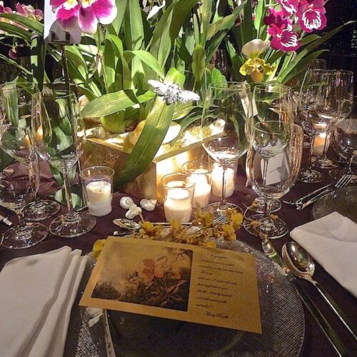 FlowerSchool NY Orchid Dinner table detail
