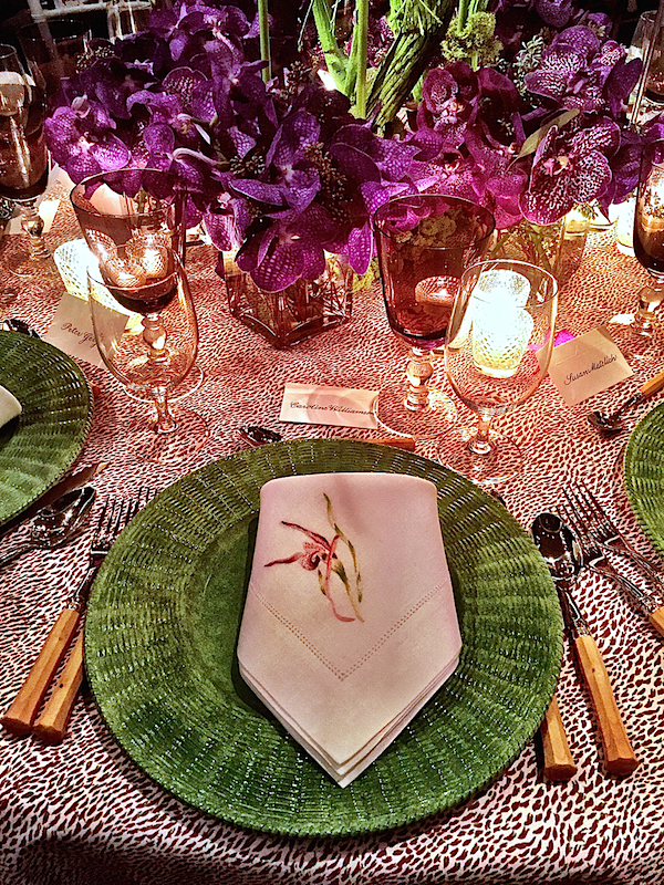 Frank De Biasi Orchid Dinner 2015 table placesetting