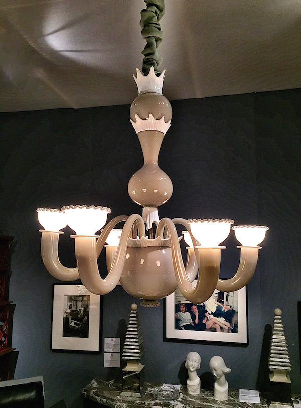 Gio Ponti Venini chandelier from Liz O'Brien at the Winter Antiques Show 2015