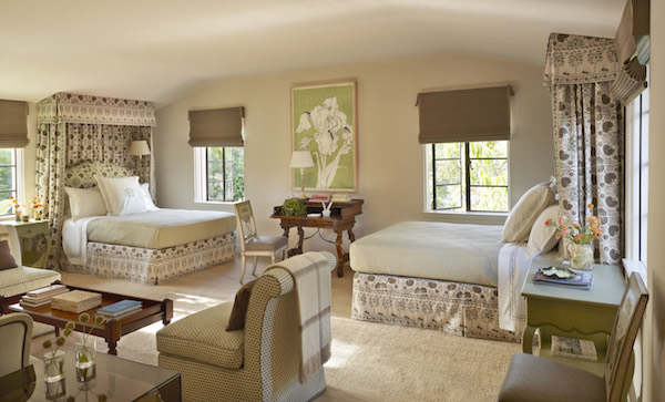 Guest bedroom designed by Suzanne Rheinstein