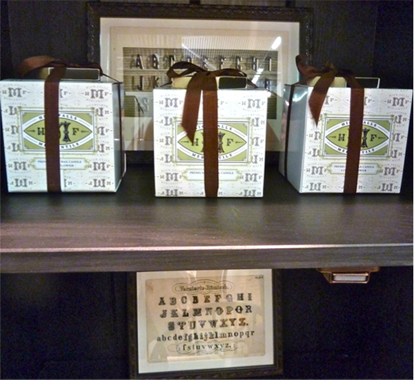 High Falls Mercantile candles at their booth at the 2012 Architectural Digest Home Show