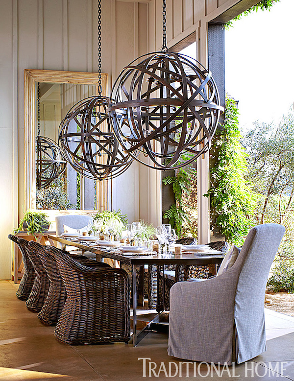 Hillary Thomas Napa Valley dining room, photo by John Merkl for Traditional Home