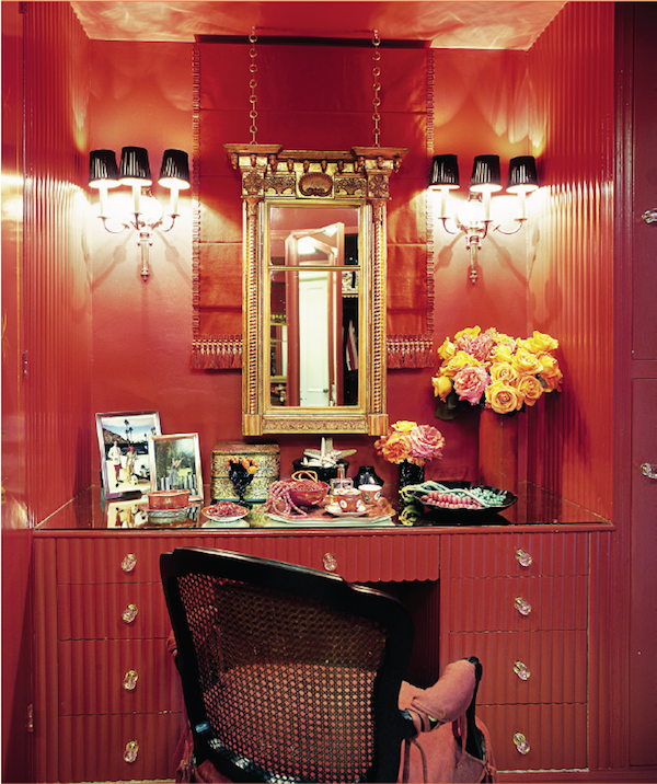 Mary McDonald red lacquer dressing room