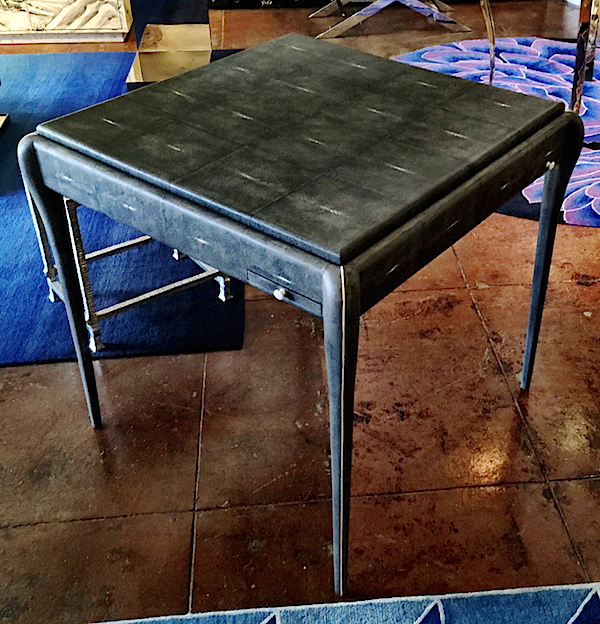 John Lyle game table in fog shagreen and bone