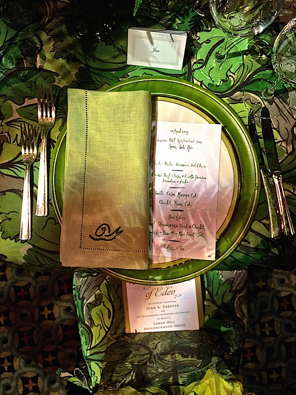 KRB place setting at Lenox Hill Gala 2015