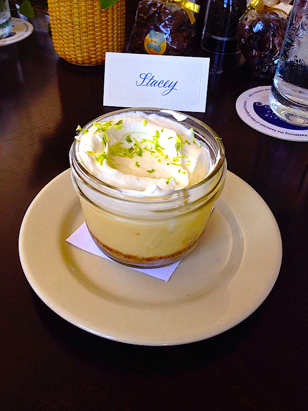 Key lime pie jam jar dessert at Cru Nantucket