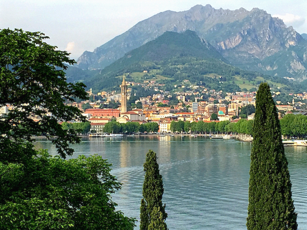 Lecco, Italy from across lake