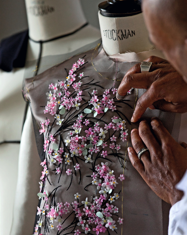 Christian Dior embroidery in Haute Couture Ateliers