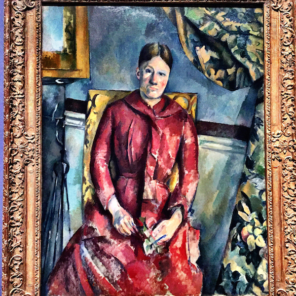 Madame Cézanne in a red dress at the Met