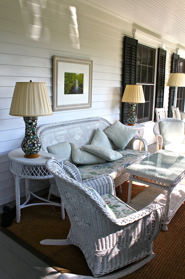 Wicker furniture at the Mayflower Inn