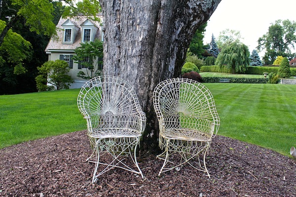 Mayflower Inn vintage wire chairs