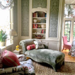 Nina Campbell bedroom at Greystone Mansion