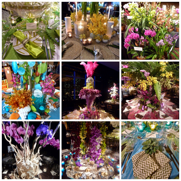 New York Botanical Garden Orchid Dinner Collage