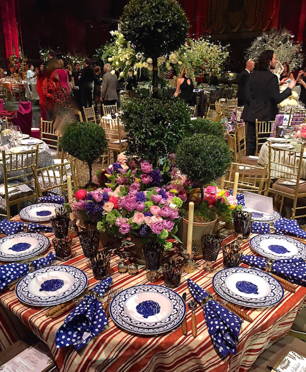 Oscar de la Renta table at the Lenox Hill Gala 2015