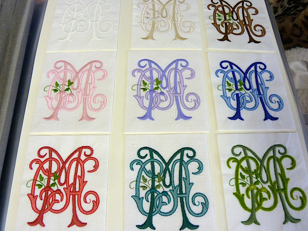 Embroidered monograms from Best Monogram