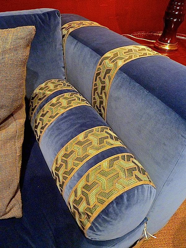 Alexa Hampton Roberts sofa in blue at High Point