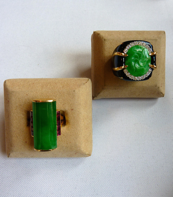 Camilla Dietz Bergeron antique jade rings