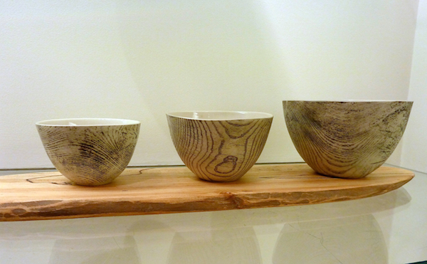 Tom Hopkins-Gibson wood grain porcelain bowls at Calvin Klein Home