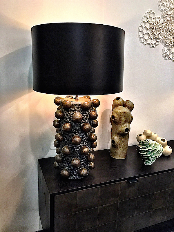 Peter Lane lamp for cocobolo ceramics at the Architectural Digest Home Design Show 2015