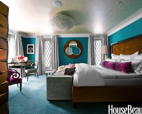 Philip Gorrivan designed bedroom in House Beautiful