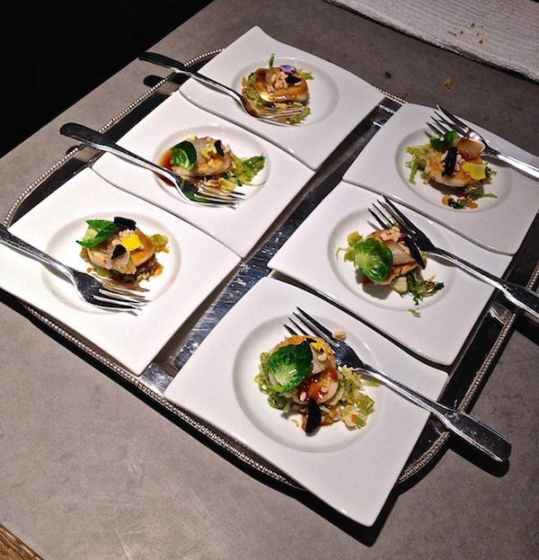 Daniel Boulud Plated scallops at Gaggenau