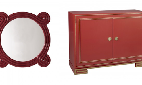 Bunny Williams Ohm Mirror and Lillian August Karl Door Cabinet