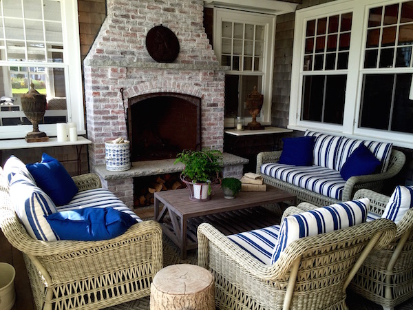 Screened porch on Nantucket house tour