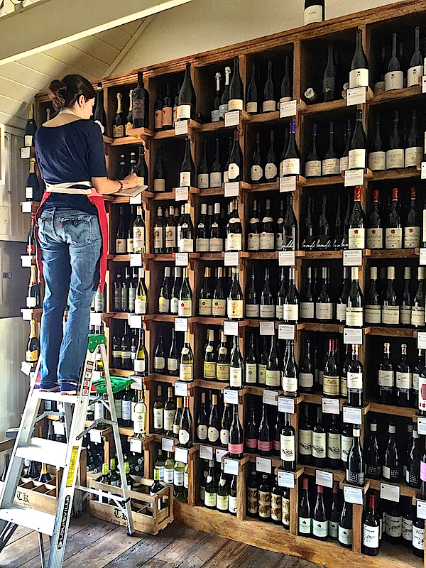 Shopping the Wharf - Table No. 1 wine wall