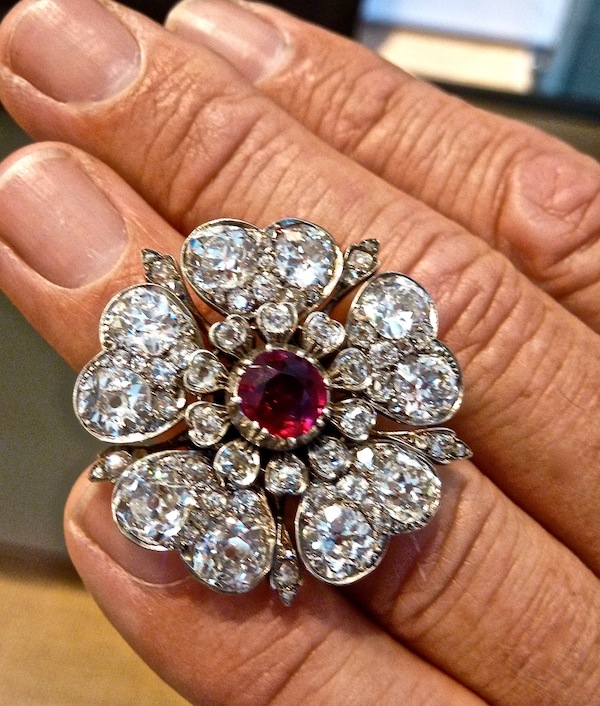 Greenwich Flower Ruby and Diamond Ring