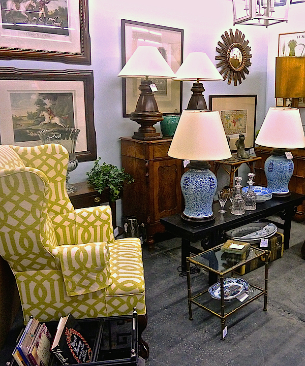 aquamarine booth at the Fairfield County Antique and Design Center