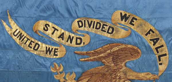 detail of civil war regimental flag