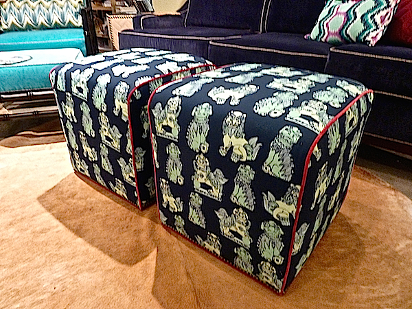 taylor burke James ottoman in blue at high point market