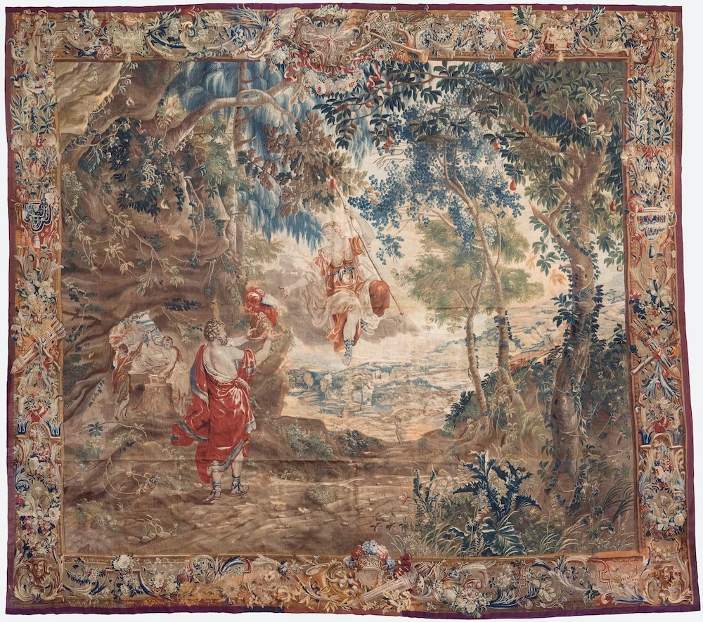 SHAHKAR 17th C. Brussels Baroque Mythological Tapestry Mars Venus