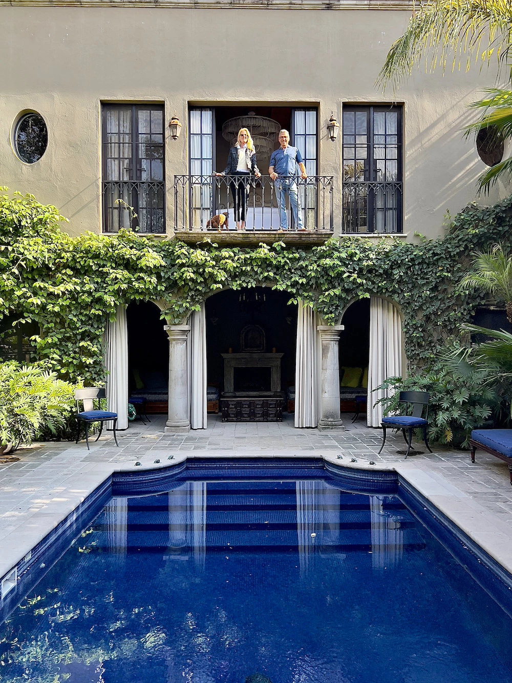 Jeffry Weisman and Susanna Salk in the Casa Acanto pool house