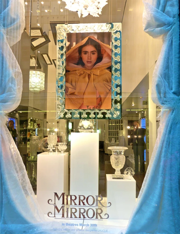 Lalique Madison Avenue NYC boutique window with Mirror Mirror display